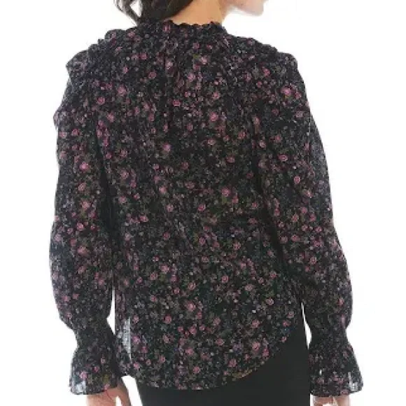 FREE PEOPLE MEANT TO BE FLORAL COTTON BLOUSE - Picture 12 of 12